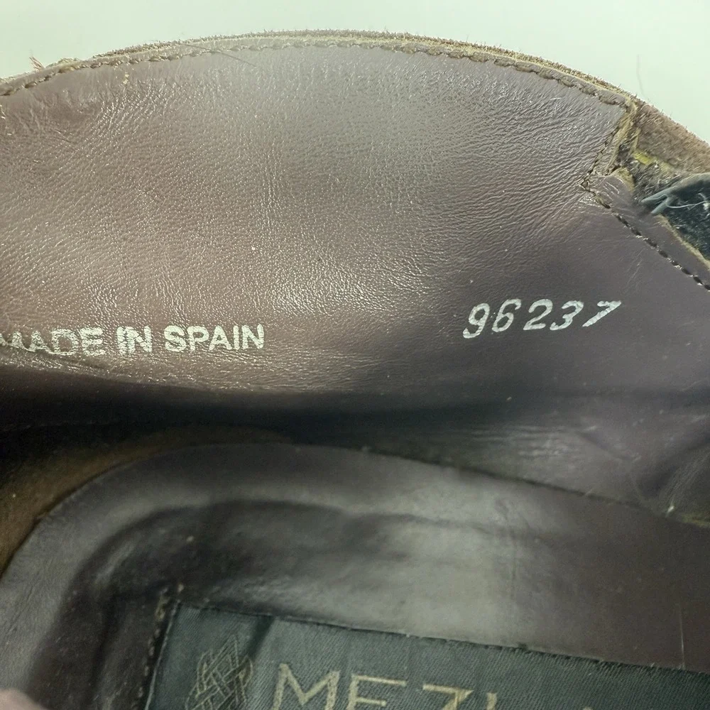 Mezlan Navona Suede Chukka Boots Mens 9 Brown Made in Spain Dress Casual Slip On